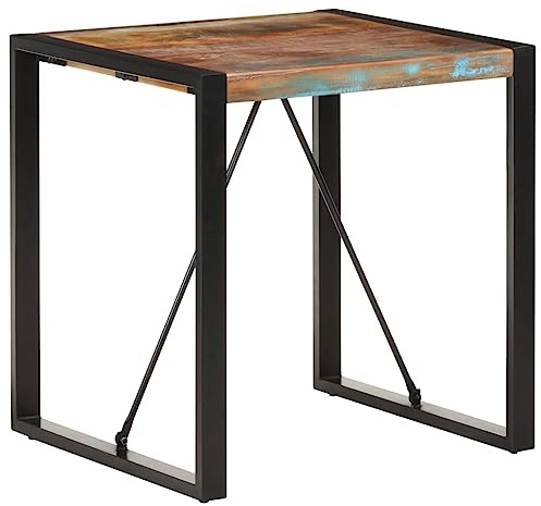 MNISDFL Konferenztisch Bartisch Stehtisch Balkontisch Esstisch 70x70x75 cm Recyceltes MassivholzLeicht zu montieren