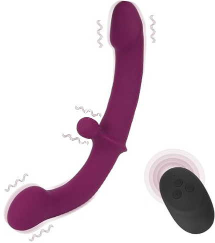 Vibrating Double Ended Dildo for Lesbian Sex Toys - Eurlemd Soft Strapless G Spot Dildos Wireless Silicone 10 Vibration for Couple Anal Play Adult Toys & Games