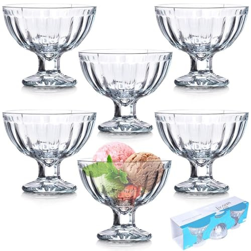 Vilde Lot de 6 coupes à glace, à dessert, en verre, 180 ml.