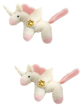 IMIKEYA 2st Christbaumschmuck Weihnachten-Filz-Einhorn-Ornamente Weihnachtsonies Weihnachtsbaum-anhänger Kleiner Anhänger Plüsch Hängende Dekorationen Weihnachten Weiß