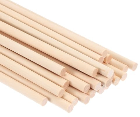 PATIKIL 1/3x7,87 Pollici Asta in Legn, 240pz Asta in Legno Bastone in Legno Tondi Non Finiti in Legno Duro per Artigianato Fai Da Te Decorazione Casa, 8mm x 200mm