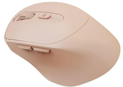 FVDPWYE Cordless Mouse Ergonomico Accessorio per Computer con Sei Tasti Funzione Scroll Orizzontale Silenzioso Materiale PP Adatto per Ufficio, tè al Latte