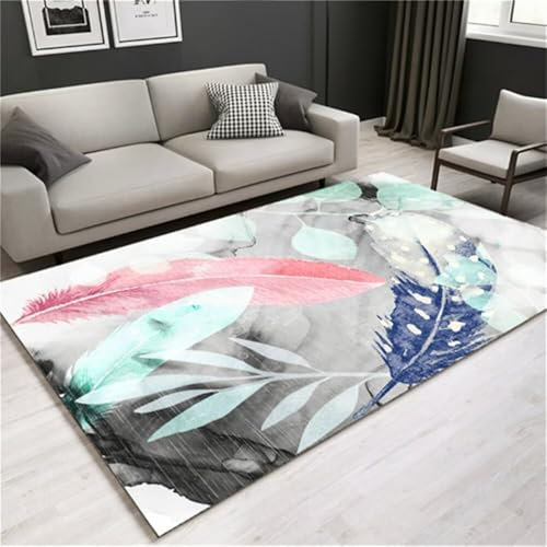 RUGMRZ Teppich Muster Wohnzimmer Vintage Farbe waschbar Federdruck Design Schlafzimmer bequem Interieur Fleckerlteppich Babyzimmer Mädchen 120X200CM