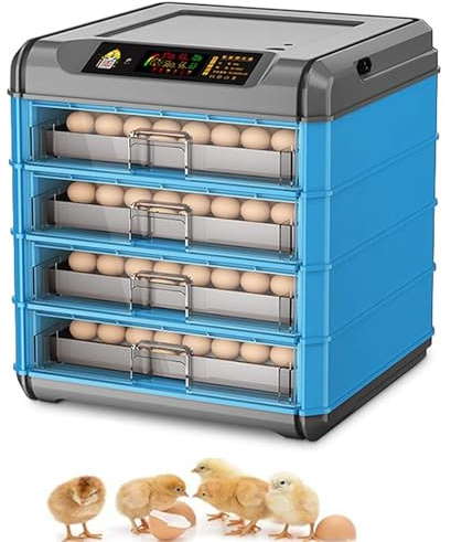 DDZJTPP Brutautomat Vollautomatisch,Inkubator für 64-256 Eier mit Automatischem Wenden der Eier Automatischer Befeuchtung,Brutkasten mit Feuchtigkeitsanzeige für Hühnereier Wachteleier,256Eggs
