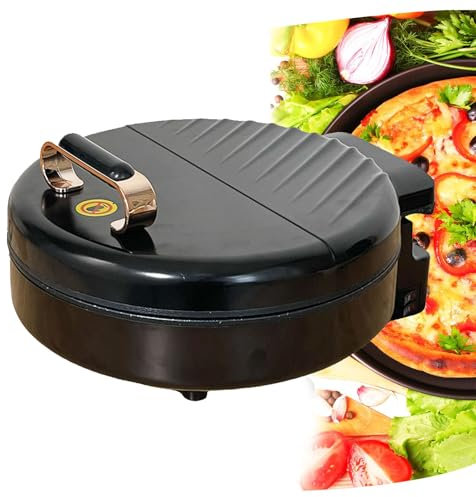 OZTYSGXM CrêPièRe éLectrique Multifonctionnelle pour Maison, Four à Pizza Chauffant Double Face avec PoignéE Anti-BrûLure, Plaque AntiadhéSive + TempéRature RéGlable