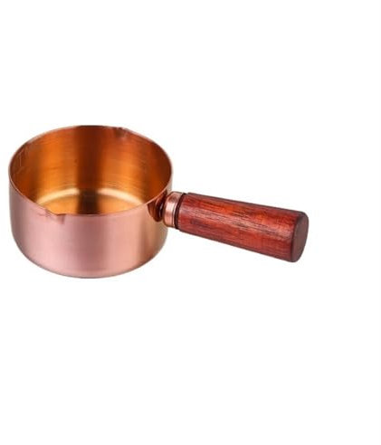 NexaGeniX gravy boat Steak Sauce Cup With Handle Tomato Salad Dipping Saucer Wooden Handle Western Sauce Cup Stainless Steel Sauce Cups gravy boat fat separator(Medium)