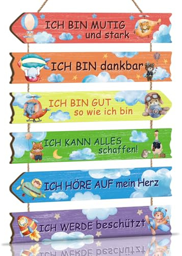 TOARTi Regenbogen Schild für Kindzimmer Inspirierende Tier Wandbild