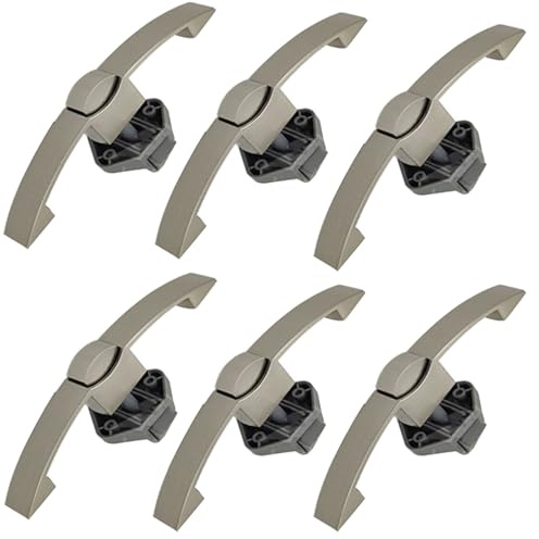 MTSmart 6 Stück Wohnmobil Schlösser, Druckknopfriegel mit Griff aus Metall,Schrank Schlösser für Wohnmobile, RVs, Boot,Yachten,Möbel,Schubladentür Schlösser,160mm (6 Stück Nickel schrankgriff)