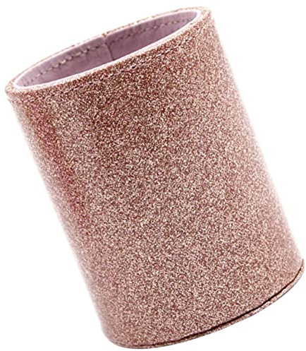 WEKAMOS Porte-stylo Cylindrique en Cuir Pu Pailleté Rose pour Bureau | Rangement de Bureau, Usage Maison et École, Finition Résistante aux Rayures, Format Polyvalent