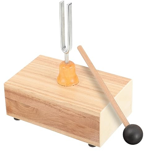PERSELOSO 1 Satz Meditations Stimmgabel Set mit Resonanzbox und Hammer für Klangheilung Yoga und Entspannung Stimmgabeln für Physikalische Experimente und Meditation