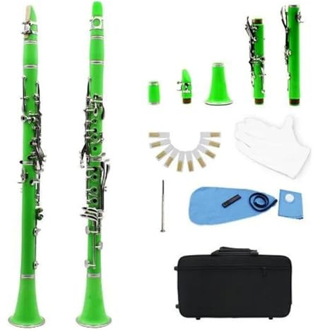 Clarinete Clarinete Contrabajo En Sol Cuerpo De Ebonita Roja Si Bemol 17 Teclas Con Estuche Y Correas Para El Hombro(3)