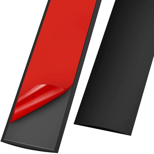 GOUZIBHD Bande de Seuil de Porte Autocollante, Bande de Transition Plate en PVC pour Joint Porte, Bande de Transition Stratifié Vinyle,Profilé de Transition Moquette-Carrelage(Color:Noir)