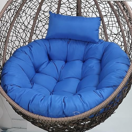 Comodo cuscino blu reale per sedia sospesa, imbottitura morbida per sedie a dondolo da esterni e interni, cuscino per sedia a uovo da 100 cm per il massimo relax