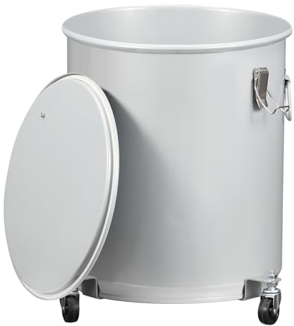 GarveeHome 16 gal Fryer Grease Bucket, Oil Disposal Caddy, Steel Fryer Oil Transport Container With Rust-Proof Coating, Grease Can With Lid & Lock Clips & Filter Bag for Cooking Oil Filtering