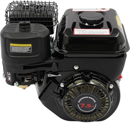 Motor de gasolina de 4 tiempos de 7,5 CV 212 cc con eje de levas de 19 mm | motor de arranque, motor de carta con sensor de aceite y depósito de 3,6 L, 3600 rpm
