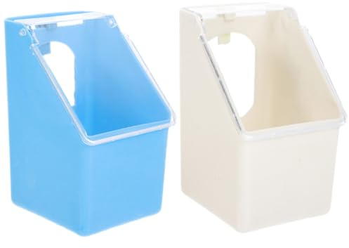 Vaguelly Hanging Pigeon Feed Containers 2pcs Plastic Boxes Multi-Functional Feed and Grit Boxes Lightweight for Pet Birds and Coop