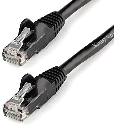 StarTech.com 1m CAT6 Ethernet Cable - Black CAT 6 Gigabit Ethernet Wire -650MHz 100W PoE++ RJ45 UTP Category 6 Network/Patch Cord Snagless w/Strain Relief Fluke Tested UL/TIA Certified (N6PATC1MBK)