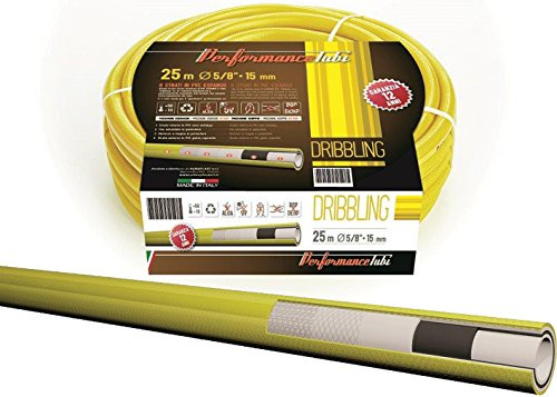 Almaplast S.R.L. Tubo da Giardino a 6 Strati in PVC Espanso con Doppio Rinforzo Tessile 50 Metri - Modello Dribbling