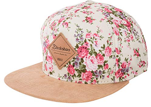 Blackskies® Sakura Snapback Cap Weiß Kirschblüten Frauen Damen Herren Unisex Baseball Mütze Blumen Floral | Herren Damen Cap - Basecap Männer Frauen Unisex Streetwear Outdoor Sommer Freizeit