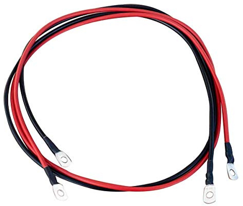 ECTIVE Batteriekabel - M8/M8, 1,5m, rot/schwarz, Kupfer, 10 mm² - Massekabel, Batterieladekabel, Stromkabel mit Ringösen für 12V Motorrad Batterie, Versorgungsbatterie, Traktionsbatterie