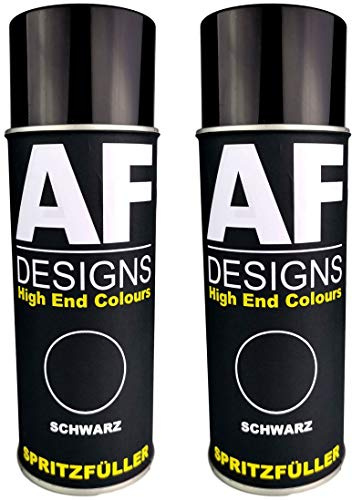 Alex Flittner Designs 2x Spritzfüller Spritzspachtel Spraydose schwarz | 1K Spritzspachtel/Spritzfüller mit ausgezeichneter Haftung und sehr hoher Füllkraft