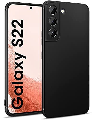 BENNALD Hülle für Samsung Galaxy S22, Extrem Dünn Handyhülle Weiche TPU Stoßfest Kratzfest Schutzhülle Case, Matt Schwarz