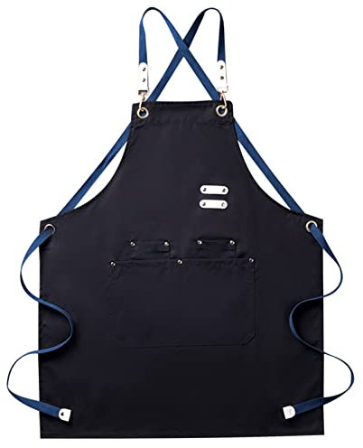 BATTTX Arbeitsschürze Herren,Robuste Werkzeugschürze For Männer, Arbeitsschürze Mit Werkzeugtaschen For Küche, Garten, Keramik, Werkstatt, Garage Und Mehr