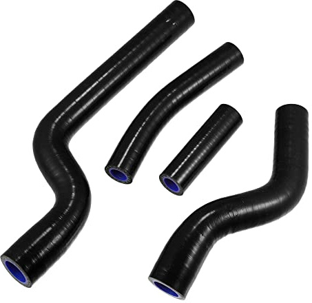 QUARKZMAN Manguera De Silicona Radiador Para Yamaha Yz250 02-13 4 Uds | Negro, Azul, Grosor 4.5Mm, Dimensiones 18X28Mm, 16X24Mm, 12X22Mm, Flexible, Alta Presion, Resistente Al Desgarro