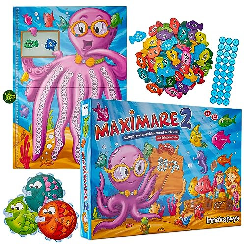 Maximare 2 Multiplizieren und Dividieren mit Rest bis 100: Lernspiel für Mathe 2. Klasse und Mathe 3. Klasse, 1x1 Lernen Spiel, Division Lernen