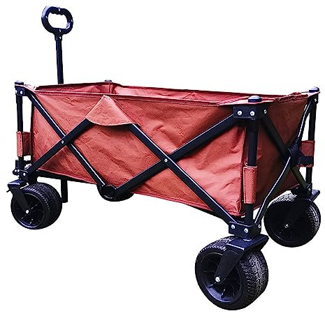 SLDAGe Chariot de Transport Enfant Pliable, Chariot à Main pour Plage, Chariot à la Plage, Chariot Jardin Pliante, Charette de d'extérieur avec Frein, Chariot Pliable pour Jardin Camping Shopping