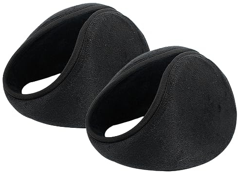 OnIUeZky Ohrenschützer, Fleece, warme Ohrenschützer, Ohrenwärmer, Winterzubehör für Männer und Frauen, Schwarz, 2 Stück, Stil 1 Ohrenschützer