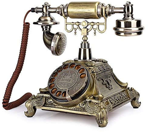 Telefono Vintage Junluck; Smartphone di Rete Fissa Vintage retrò, Cellulare per Computer Vecchio Stile per Quadrante Rotante Domestico, Cellulare per Arredamento di Casa,