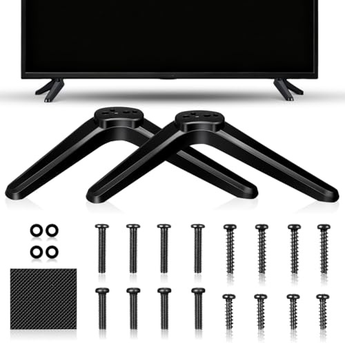 PRETYZOOM Soporte De TV De Sobremesa 2 Patas De Plástico con Tornillos Soporte De Montaje Universal para Televisor Base Antideslizante 2 Piezas 16 Sujetadores Y 4 Espaciadores