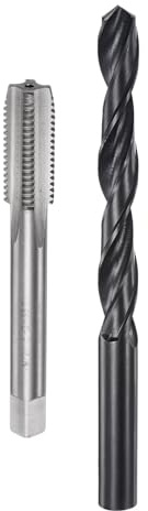 sourcing map Metric Tap and Drill Bit Set, M12 x 1.5 Thread Tap & 10.5mm Black Oxide Twist Drill Bit, Straight Flute Tap Tapping Threading Repair Tool Kit