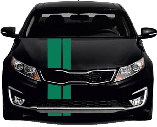 INDIGOS UG - Viperstreifen Auto - M200 matt - 2 Streifen grün - 400 cm x 20 cm & 400 cm x 5 cm - dezente Streifen - ohne Übertragungsfolie - Tuning - Viper - Racingstreifen - Autoaufkleber