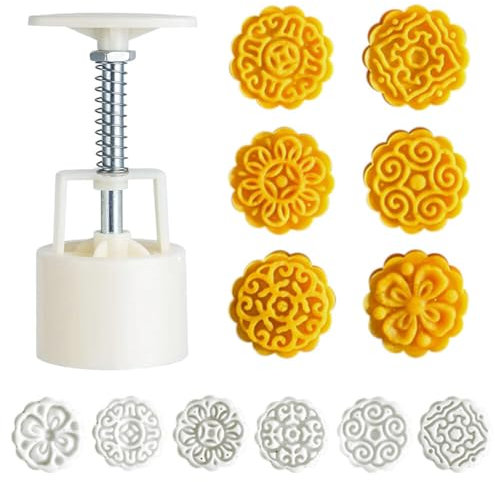 Asudaro Månkakform, månkakform, månkakform, set med kakformar, 50 g, för barn, vuxna och amatörer, desserter - typ 1,6 blomstycken