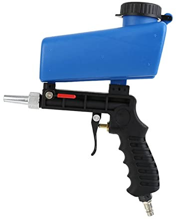 KOZWAY Airbrush-Spritzpistole Handheld pneumatische Sandstrahlpistolen Werkzeuge Sprengmaschine Sprühpistolen Schwerkraft Sandblaster Pneumatische Mini -Luftwerkzeuge mit Düse (Color : B)