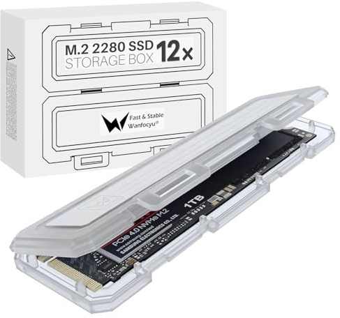 Estuches de plástico Transparente M.2 2280 SSD para Samsung/Kingston/Lexar/WD/Silicio/Acer, Caja de Almacenamiento SSD M.2 NVMe/AHCI 2280