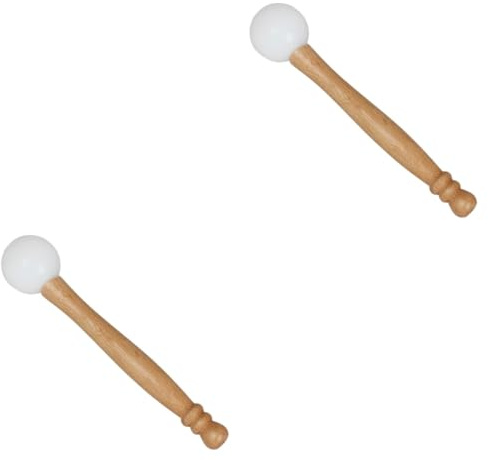 Vaguelly 2 Stück Buddha Musikinstrument Stick Kristallschale Klopfstab Robuster Gummistab Therapie Musikzubehör
