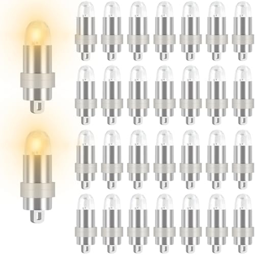 30x LED Ballon Beleuchtung Wasserdicht für Papierlaterne Lampions Dekoration - Mini Ballonlichter für Weihnachten Hochzeit Party (Kein Blinken, Warm Weiß)