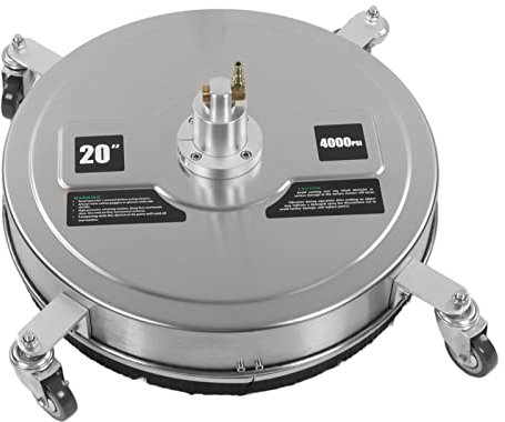 Zisemeil Lave-linge haute pression de 50,8 cm, nettoyeur de surfaces en acier inoxydable de 4 000 psi avec tige d'extension à 4 roues, machine à laver électrique pour sols