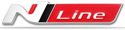 SJSHOPS Auto Emblem für Hyundai Elantra Veloster Kona i20 i30 N Line,Auto Buchstaben Logo Buchstaben 3D Aufkleber,Auto Emblem Logo Aufkleber 3D Metall Emblem Auto Aufkleber,Aufkleber Mit Autologo,A
