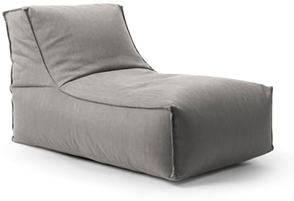 mokebo Outdoor Sitzsack für Kinder & Erwachsene 'Der Sundowner', Bean Bag mit Füllung oder Bodenkissen für Indoor & Outdoor, auch als Liegekissen, Relaxliege oder Liege in Steingrau