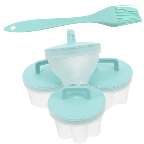 PRETYZOOM Lot de 4 Moules à Œufs Réutilisables en PP, Cuisson Rapide pour Œufs Pochés ou Durs, Ustensile de Cuisine