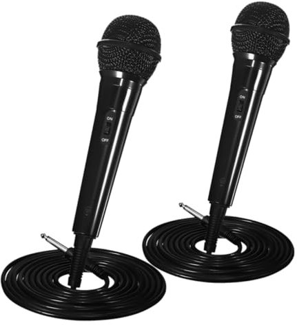 Toyvian 2piezas Micrófono Cable De Mano para Karaoke Micrófono Vocal Dinámico para Cantar y Grabar Compatible Altavoz y Amplificador De Teléfono