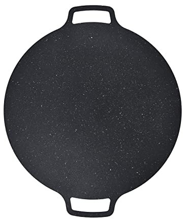 TARSHYRY Korean Grill Pan, Korean BBQ Grill Barbecue Iron Nonstick Grilling Tray with Bag Round BBQ Griddle for Induction, Gas Stove, Electric Cooktop, Indoor or Outdoor (30CM)