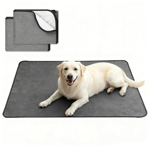 2 Stück Welpenunterlagen,77×107cm Waschbar Welpen Unterlagen, Polarfleece Hundetrainingspad Super Saugfähig, Wiederverwendbare Trainingsunterlagen Puppy Pads für Hunde Katzen Andere Haustiere
