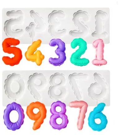 HGZHNAT Silikonform Für Ballon-Zahlen, Mousses Kuchen Dekorieren Formen, Silikon Ballon Zahlen, Schokolade Urlaub Dessert Backwerkzeug Antihaft Form Küche Backzubehör