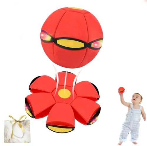Grolomo Balle magique rebondissante pour enfants, soucoupe volante rebondissante pour interaction parent-enfant (rouge)