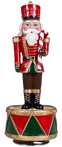Home of Christmas Weihnachtliche Deko Spieluhr mit Musik | Aufziehbar Dreht Sich Weihnachten Dekoration mit Melodie | Musikuhr | Weihnachtsspieluhr | Musikspieluhr | Spieldose (Nussknacker 21 cm)